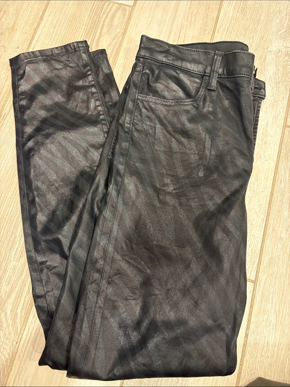J Brand Black Slim Jeans with Subtle Zebra Print